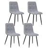 Image de - Lot de 4 chaises Sirac effet velours - Gris clair - Sirac
