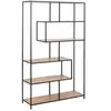 Image de - Bibliothèque en MDF et métal avec 6 niches de rangement - Noir et Beige - Sireine