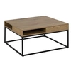 Image de - Table basse 2 niches ouvertes en métal et MDF - Marron et Noir - Alberto