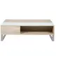 Image de - Table basse en verre et MDF avec plateaux relevable - Beige - Azéla