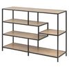 Image de - Bibliothèque ouverte 4 étagères en MDF et métal - Beige et Noir - Sireine