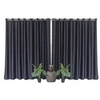 Image de - Lot de 2 grands Rideaux unis occultants avec oillets - 300 x 240 cm - Noir - REGLISSE