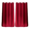 Image de - Lot de 2 Rideaux unis occultants avec oillets - 140 x 240 cm - Rouge - REGLISSE