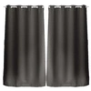 Image de - Lot de 2 Rideaux unis occultants avec oillets - 140 x 240 cm - Gris Foncé