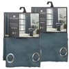 Image de - Lot de 2 rideaux occultants avec 8 oillets LOUISA - 140 x 260 cm - Bleu canard - LOUISA