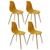 Image de - Lot de 4 Chaises scandinave Phenix en polypropylène et métal - Jaune Moutarde - Phenix