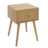 Image de - Table de chevet Bali avec 1 tiroir en rotin et panneaux de particules - Beige - BALI