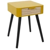 Image de - Table de chevet 1 tiroir en MDF - Jaune Moutarde
