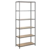 Image de - Grande Bibliothèque droite 5 niveaux en MDF et Métal - Noir et Beige - Sireine