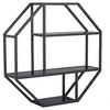 Image de - Etagère murale hexagonale en MDF et métal - Noir - Sireine
