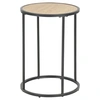 Image de - Table d'appoint ou bout de canapé rond en MDF et métal diam.40cm - Beige et Noir - Sireine