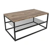 Image de - Table basse en panneaux de particules et acier avec 1 étagère - beige