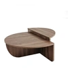 Image de - Table basse 2 demis-cercles en panneaux de particules Diam.90cm - Podium
