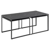Image de - Table basse extensible en 3 pièces en Mélamine et Métal - L.120 à 232 cm - Noir - Félice