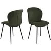 Image de - Lot de 2 chaises de salle à manger Lina - Velours côtelé vert olive - LINA