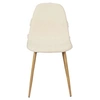 Image de - Chaise Faro tissu et pieds métal imitation bois - Beige - FARO