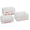 Image de - Lot de 3 cagettes de Noël en bois - L. 40 x P. 25 x H. 20 cm - Blanc