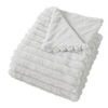 Image de - Plaid SELA imitiation fourrure côtélée et flanelle - 150 x 125 cm - Blanc - SELA