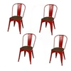 Image de - Lot de 4 chaises vintage Liv H84 cm - Rouge - LIV