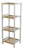 Image de - Etagère 4 niveaux en bois - Marron et banc