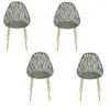 Image de - Lot de 4 chaises d'extérieur Calvi en polypropylène - Olive - CALVI