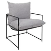 Image de - Fauteuil tissu et métal Ella - Gris et noir - ELLA