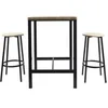 Image de - Ensemble mange debout et 2 tabourets Kalo - Marron et noir - Kalo