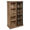 Image de - Bibliothèque Lazare avec porte vitrée coulissante - Marron - DANIK