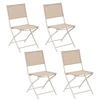 Image de - Lot de 4 chaises de jardin pliables MODULA - Lin et Argile - MODULA