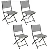 Image de - Lot de 4 chaises de jardin pliables MODULA - Galet et Graphite - MODULA
