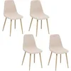 Image de - Lot de 4 chaises scandinaves en velours côtelé ROKA - Beige - ROKA