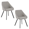 Image de - Lot de 2 fauteuils de table Maxine en tissu - Gris - MAXINE