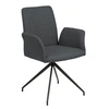 Image de - Fauteuil de table Lou en tissu - Gris foncé - LOU