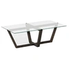 Image de - Table basse Onyxale en verre et bois massif - Transparent et gris foncé - Onyxale