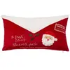 Image de - Coussin lettre au Père Noël - 50 x 30 cm - Blanc et rouge