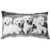 Image de - Coussin imprimé chiens - 30 x 50 cm - Noir et blanc