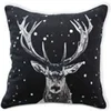 Image de - Coussin imprimé cerf Epicéa - 40 x 40 cm - Noir - Epicéa