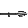 Image de - Kit de tringle à rideaux extensible Leaf - L210 /L380 cm - Noir - Leaf Douceur d'intérieur