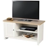 Image de - Meuble TV avec 1 porte et 2 niches de rangement en bois HANOI - Blanc - HANOI