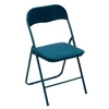 Image de - Chaise pliante effet velours - Bleu
