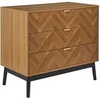 Image de - Commode 3 tiroirs en bois FELIX - Marron et noir - FELIX