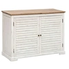 Image de - Buffet 2 portes en bois OLBIA - Blanc et beige - OLBIA