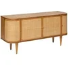 Image de - Buffet 4 portes en bois et rotin KISCO - Marron - KISCO