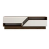 Image de - Meuble TV 2 portes basculantes effet bois ELIOTT - Marron et blanc - ELIOTT