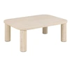 Image de - Table basse rectangulaire effet travertin GÖRAN - Beige - GÖRAN