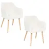 Image de - Lot de 2 fauteuils à dîner en bouclette VISOCA - Blanc - Visoca