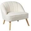 Image de - Fauteuil en velours et pieds en bois NAOVA - Blanc - Naova