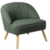 Image de - Fauteuil en velours et pieds en bois NAOVA - Vert - Naova