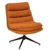 Image de - Fauteuil pivotant en tissu et pieds métal HARPER - Terracotta - Harper