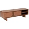 Image de - Meuble TV 2 portes et 2 niches en bois massif NANDA - Marron - NANDA